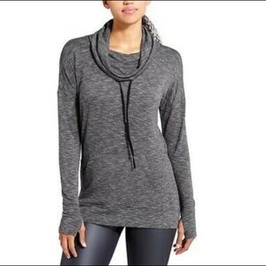 Athleta Gray Heather Studio Cowl neck sweatshirt size S